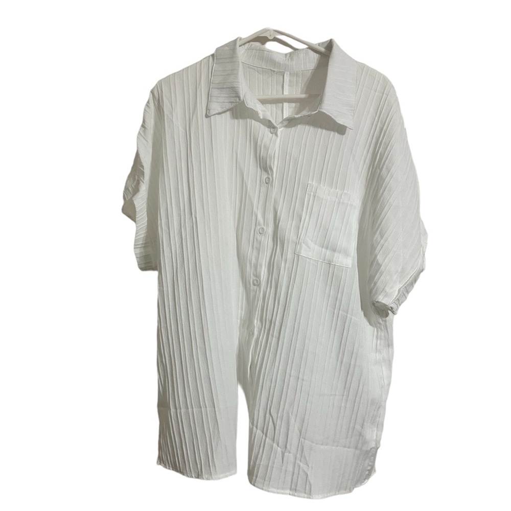 Women’s Short Sleeve Button up Size 5XL